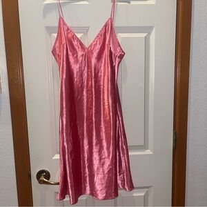 Laundry By Shelli Segal Pink Satin midi slip dress